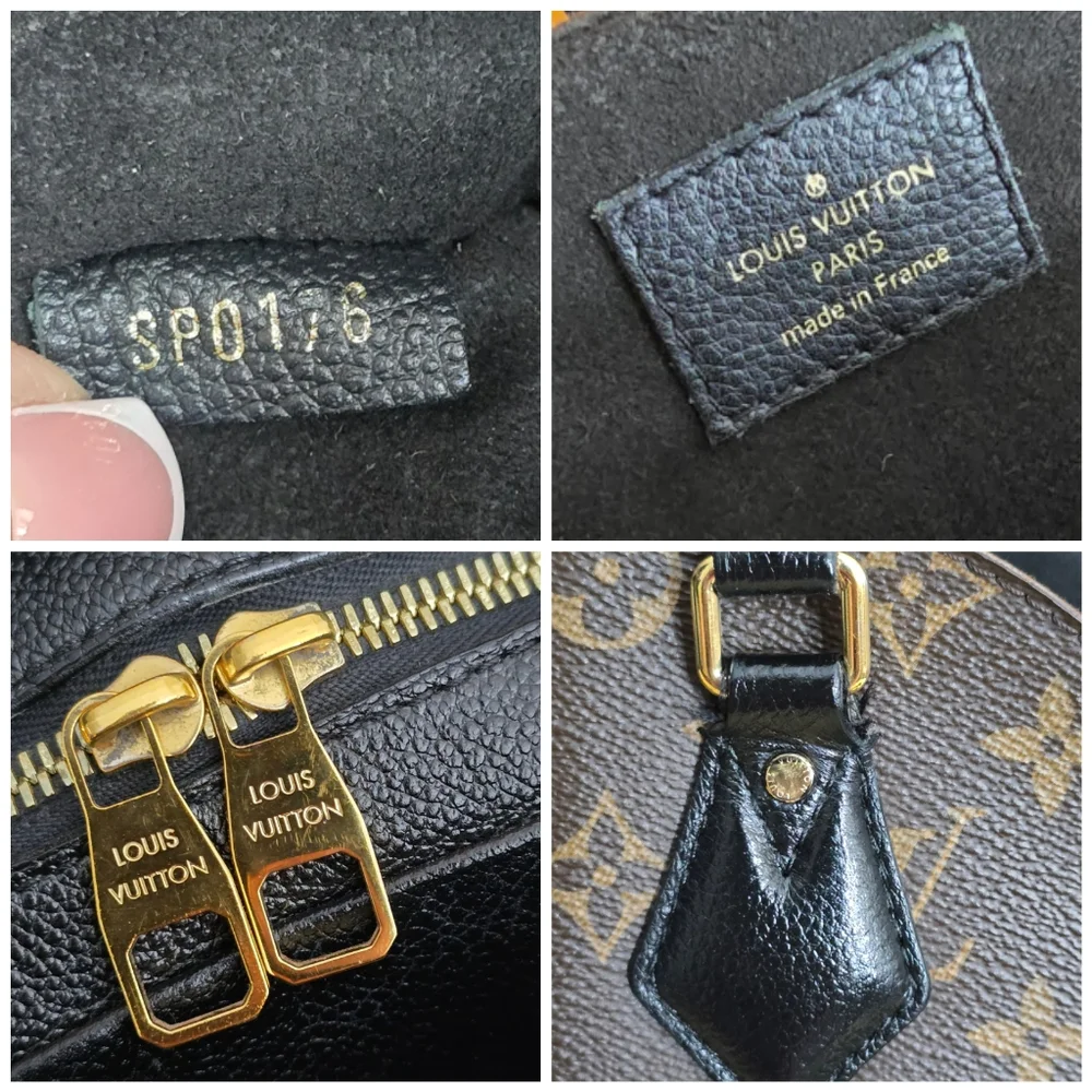Louis Vuitton Brown Monogram Alma PM Satchel with Black Handles